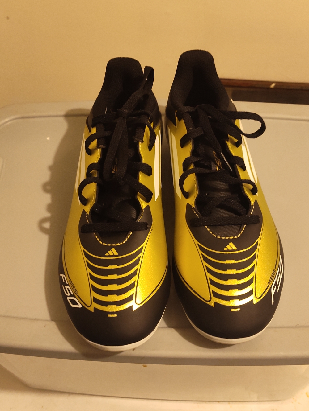 adidas MEASI Yellow and Black F50 Soccer Shoes